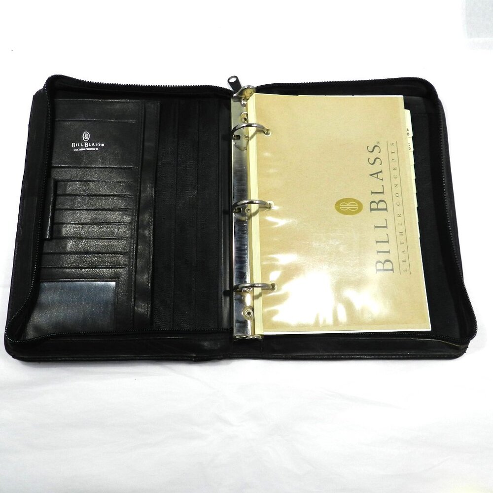 Vintage Bill Blass Leather Zip Portfolio Organizer Planner
